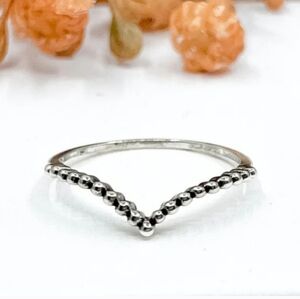 Tibetan silver thin Wishbone band ring stack ring  size 6.5 NWT